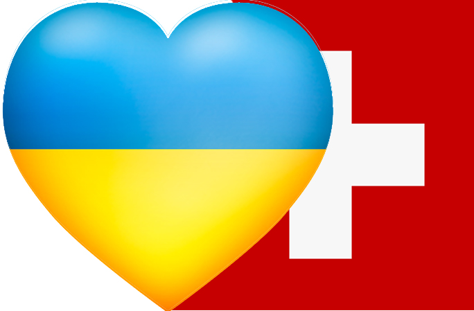 Farben der Ukraine und der Schweiz